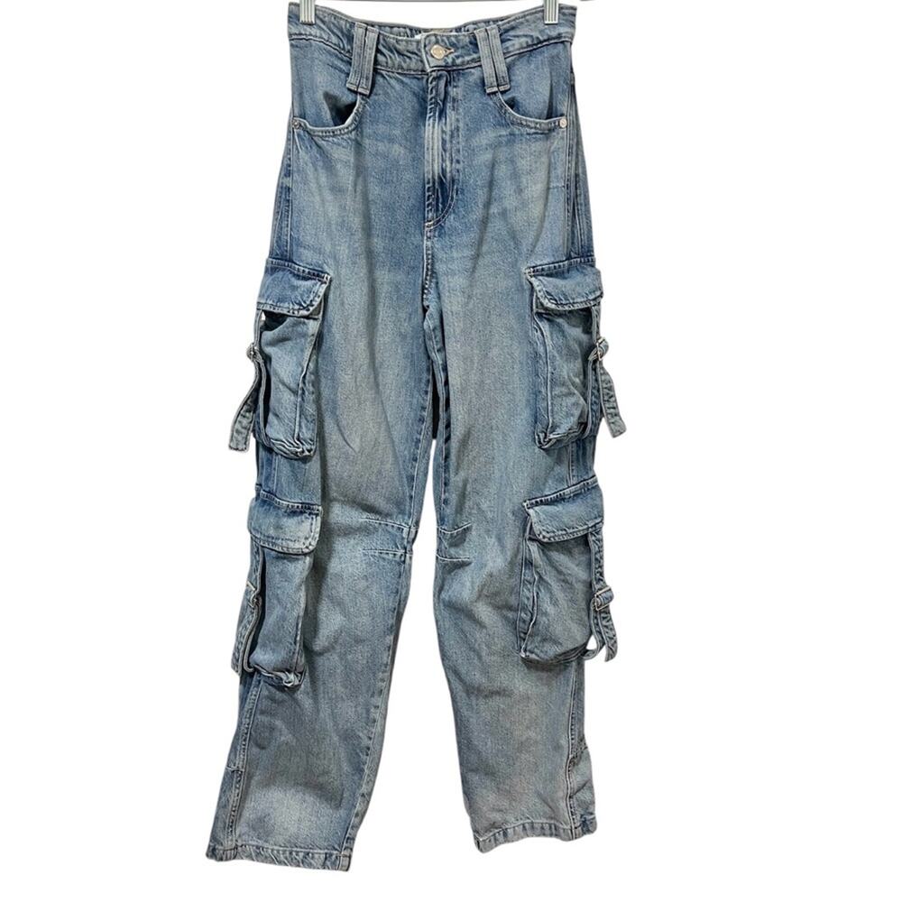 Zara Baggy Cargo Denim Jeans 4 Tactical